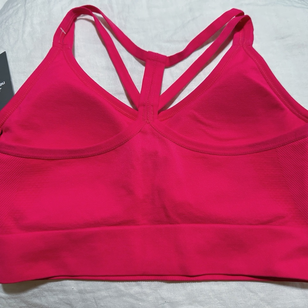 New Balance Women's Racerback Hot Pink Sports Bra NWT - Picture 2 of 2